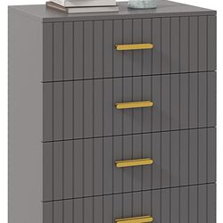 Comoda Homcom 831-772V81CG 60x40x90 cm (Dark Grey/Gold) Thumb