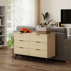 Comoda Homcom 831-785V00AK 110x40x75 cm (Natural Oak/Black)