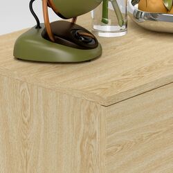 Comoda Homcom 831-785V00AK 110x40x75 cm (Natural Oak/Black) Thumb