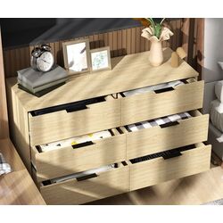 Comoda Homcom 831-785V00AK 110x40x75 cm (Natural Oak/Black) Thumb