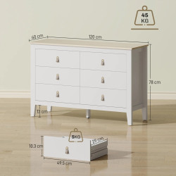 Комод Homcom 831-982V02WT (White) Thumb