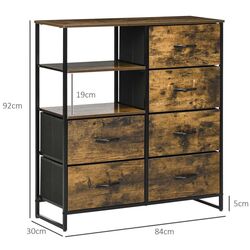 Комод Homcom 838-297V01RB 84x30x92 cm (Rustic Brown/Black) Thumb