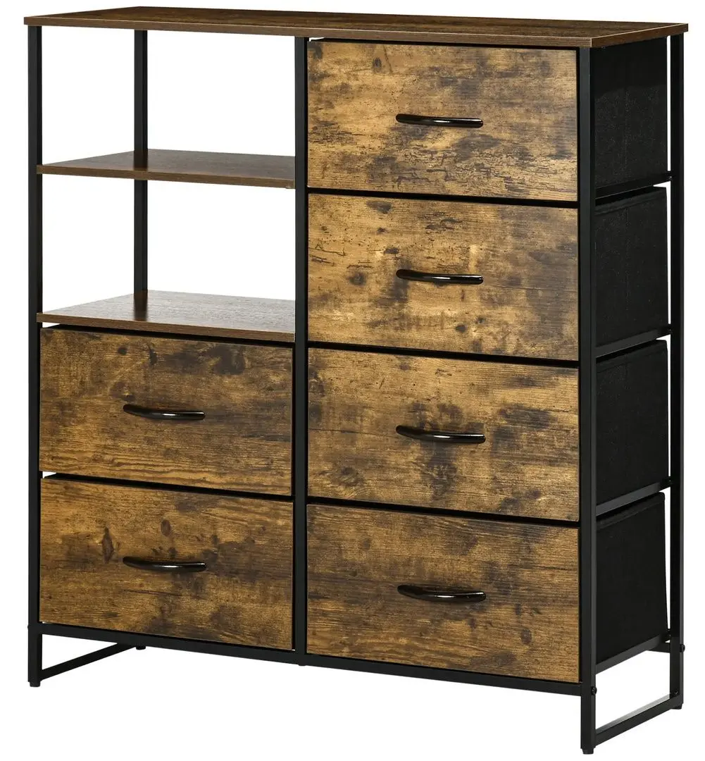 Комод Homcom 838-297V01RB 84x30x92 cm (Rustic Brown/Black)