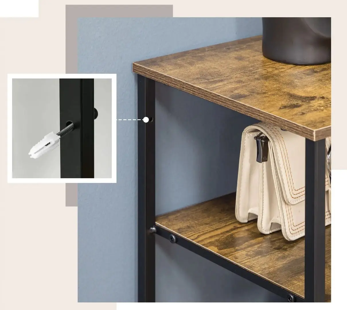 Комод Homcom 838-297V01RB 84x30x92 cm (Rustic Brown/Black)