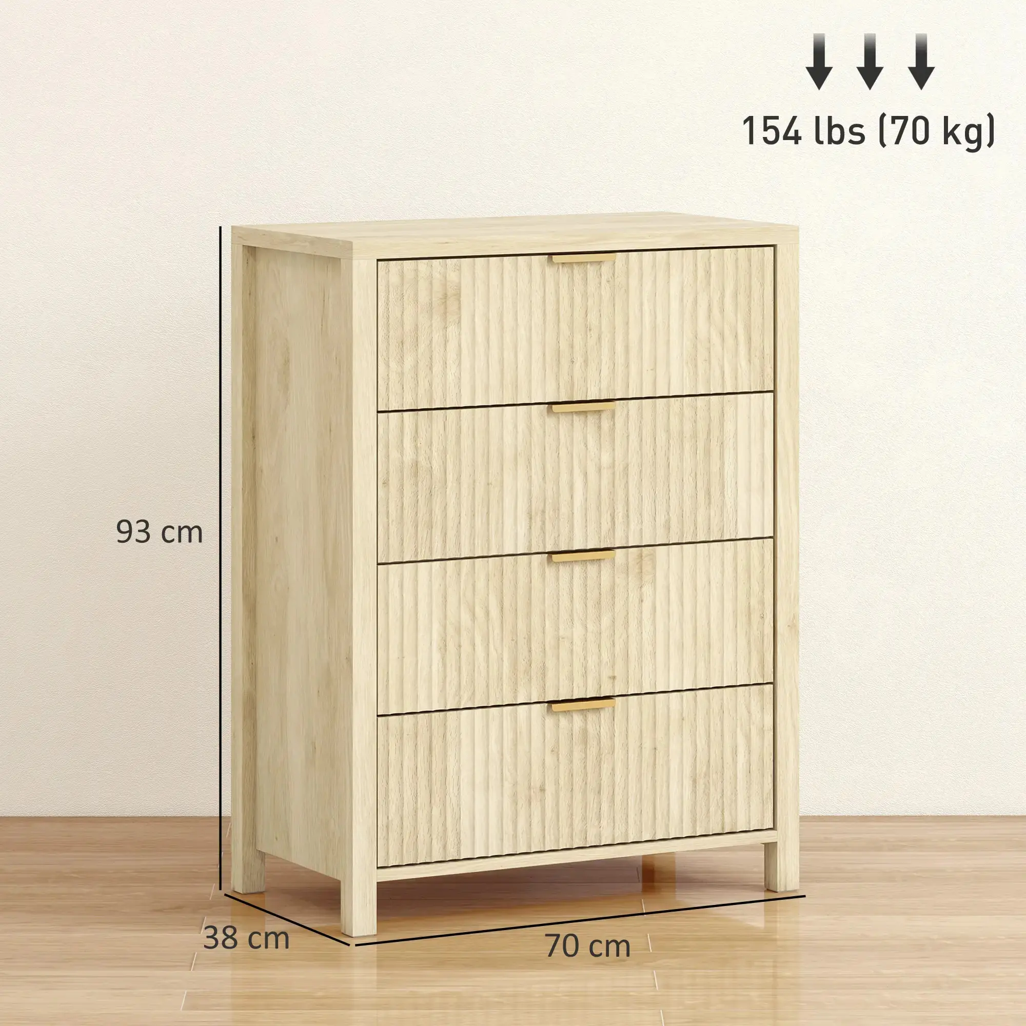 Комод Homcom 83D-060V00ND (Natural) - 4