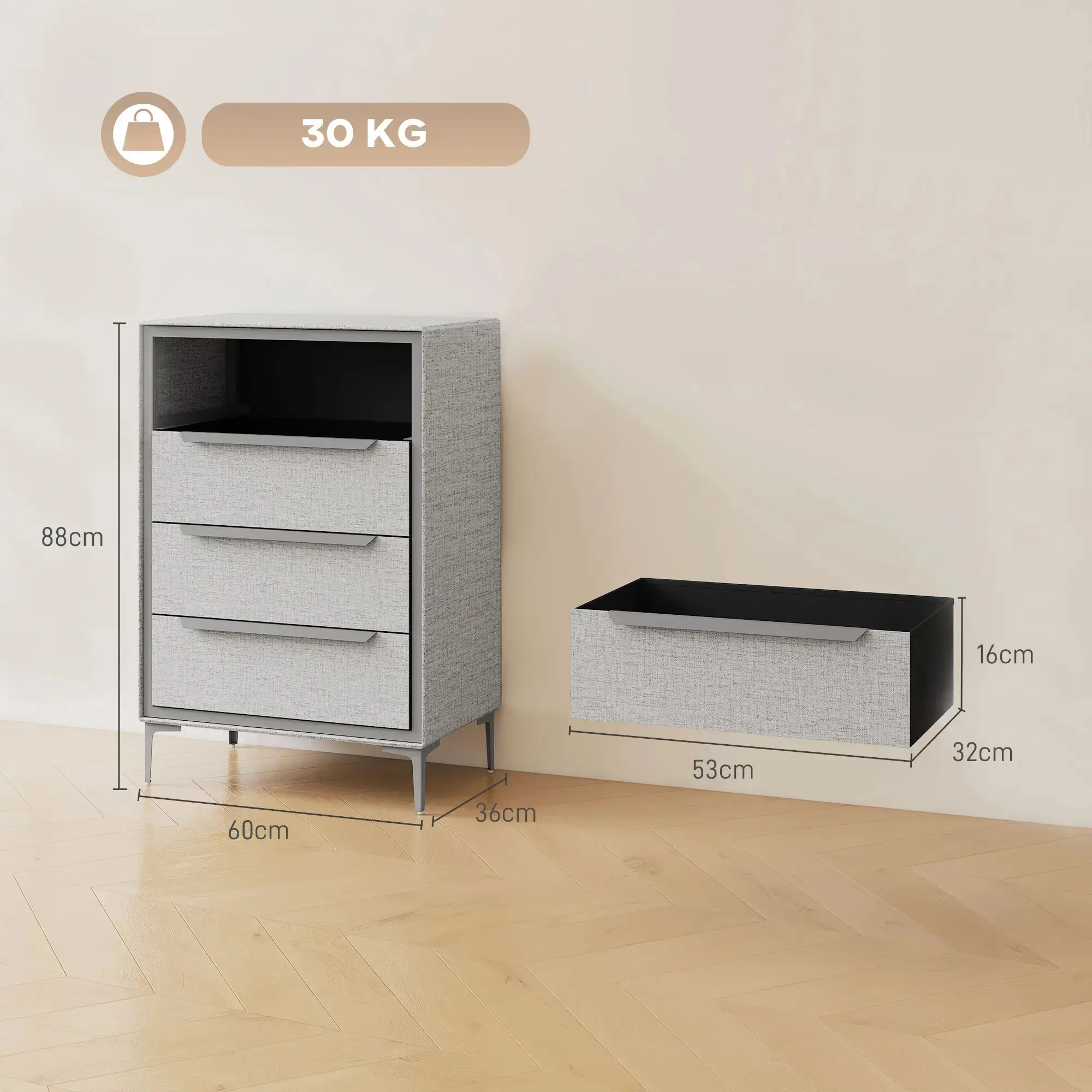 Комод Homcom 83D-076V00GY (Grey) - 5