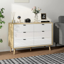 Комод Homcom 83D-081V00WT (White Gloss/Oak)
