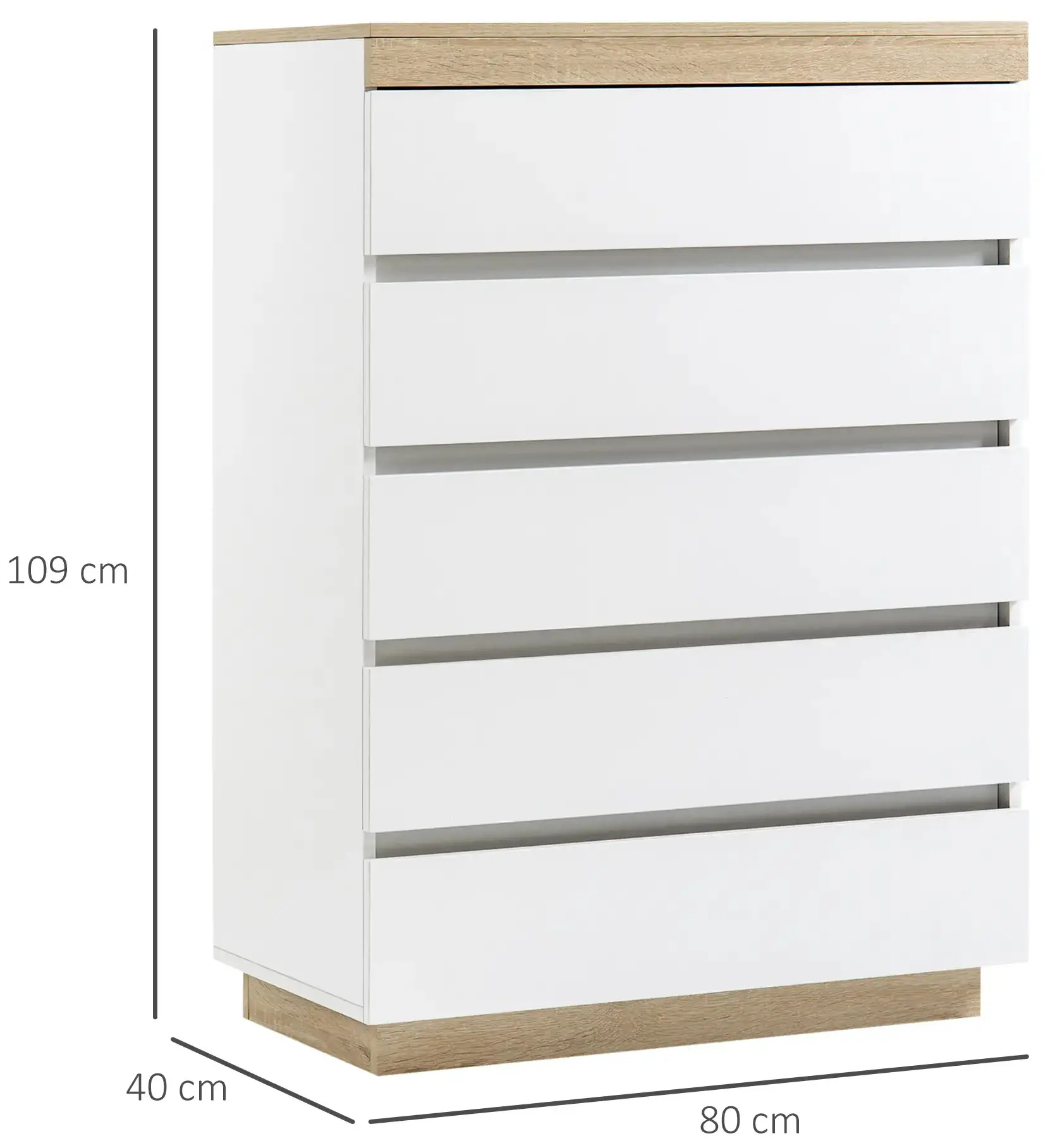 Comoda Homcom 850-156 (White/Natural) - 3