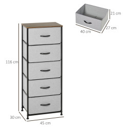 Комод Homcom 850-267V00GY (Grey) Thumb
