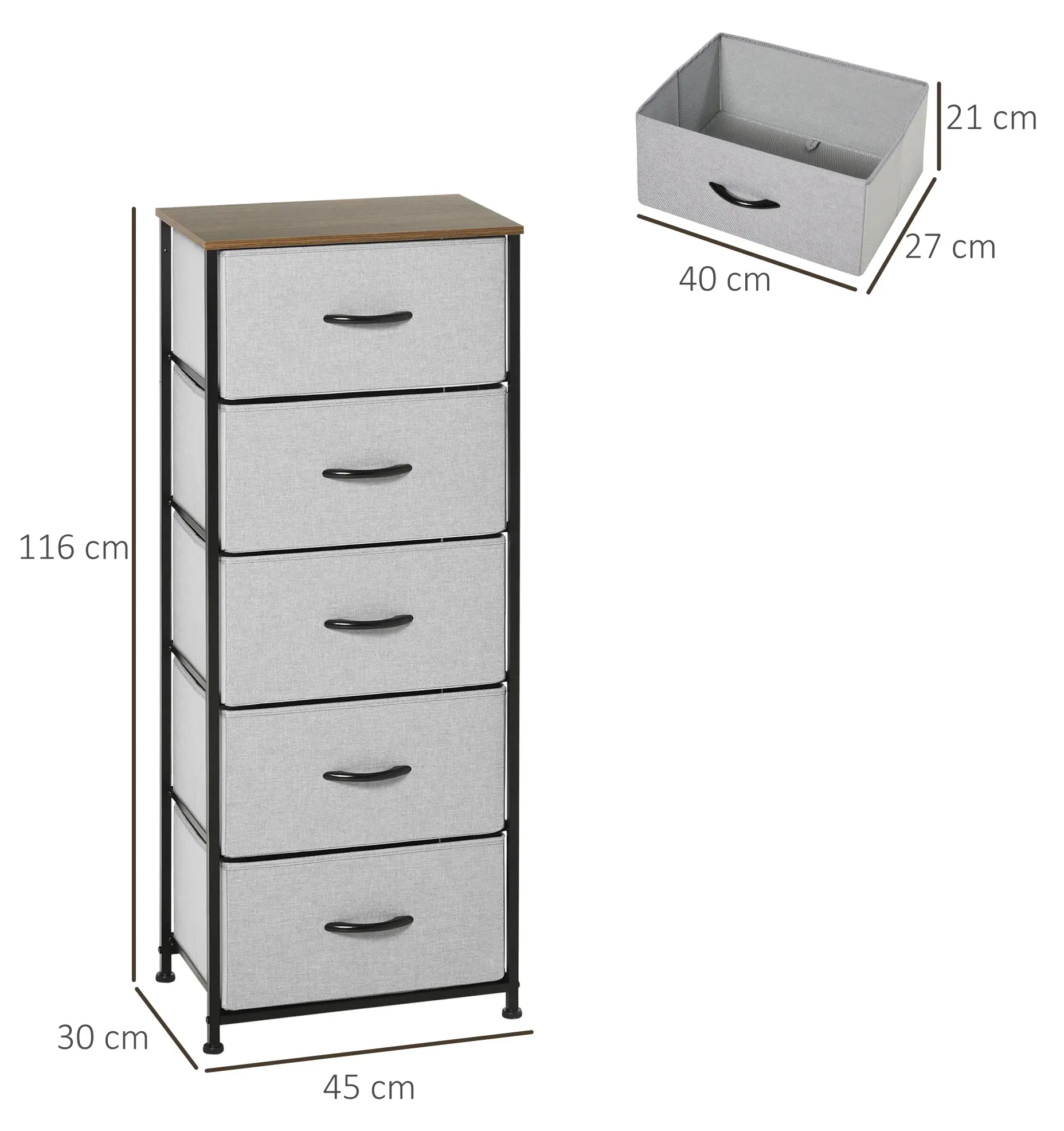 Комод Homcom 850-267V00GY (Grey) - 4