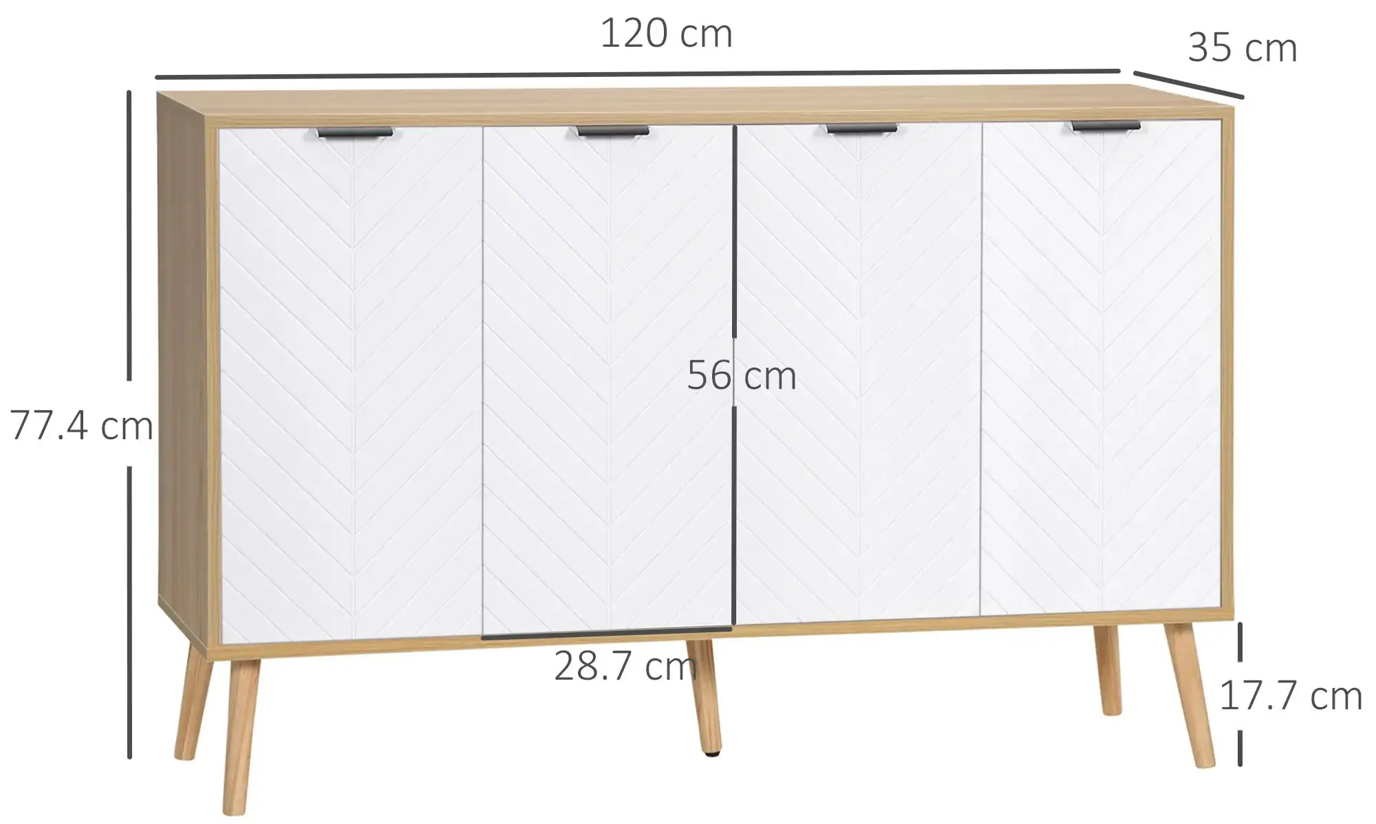 Тумба Homcom 835-517 (White/Natural) - 4