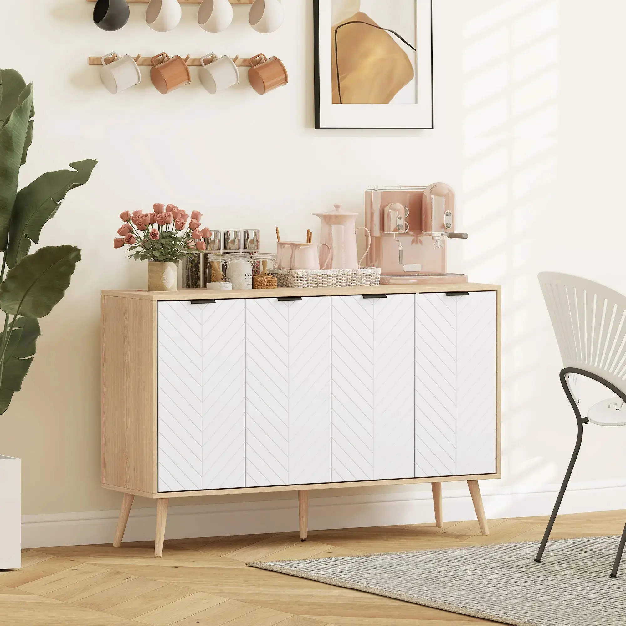Тумба Homcom 835-517 (White/Natural) - 5