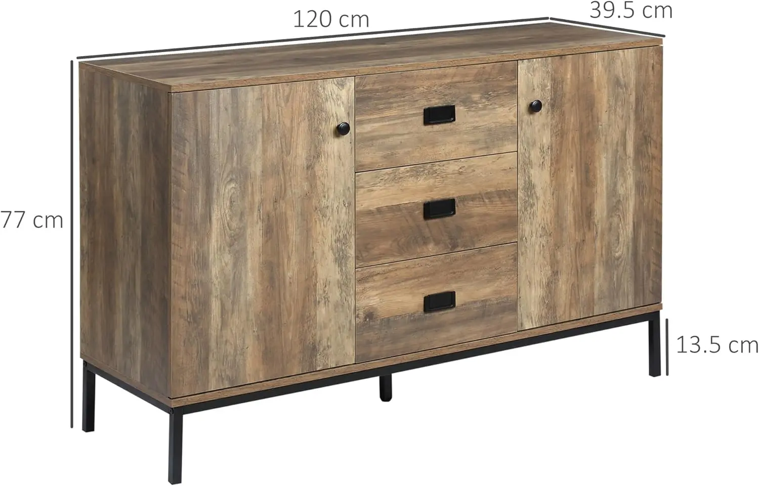 Tumba Homcom 835-543CF 120x39x77 cm (Brown/Black) - 2