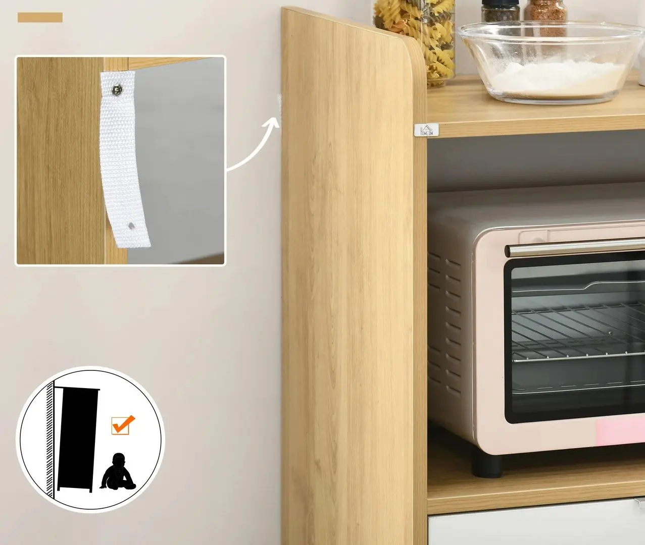 Тумба Homcom 835-991V00ND 40x58x118 cm (Oak/White)