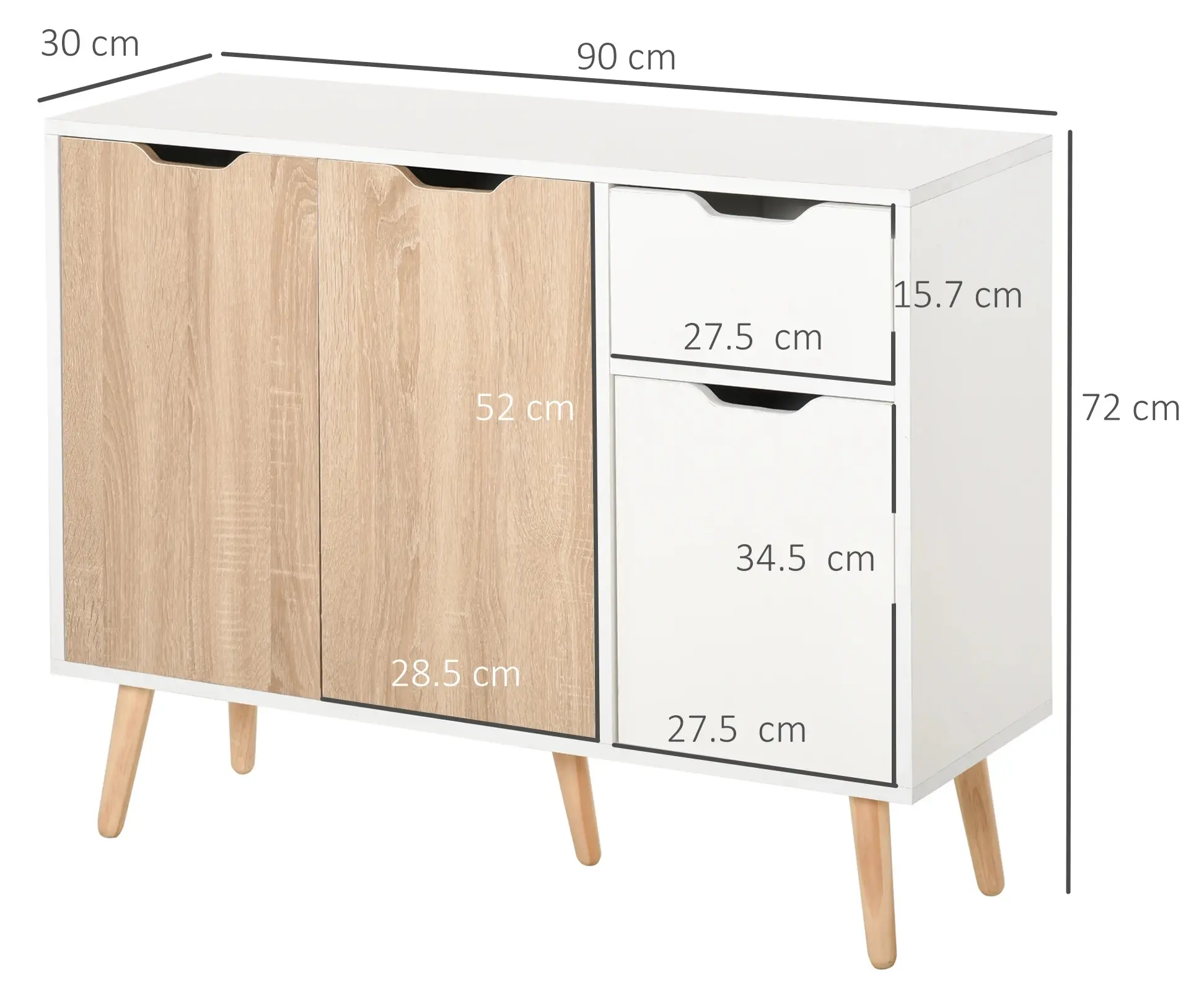 Tumba Homcom 837-117ND (White/Natural) - 4