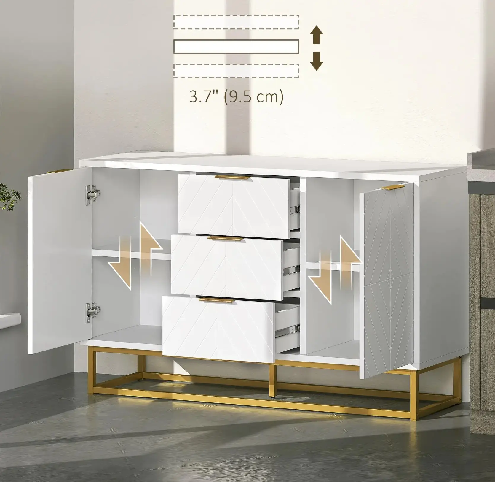 Tumba Homcom 837-151 (White/Gold) - 7