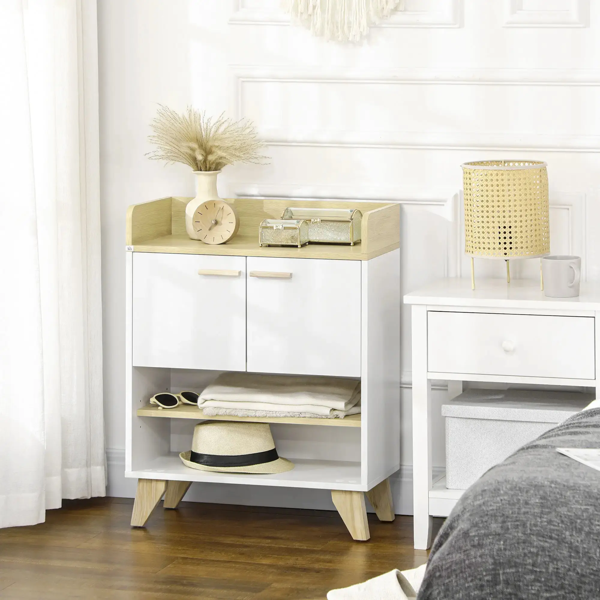 Tumba Homcom 837-168 (Natural Wood/White) - 4