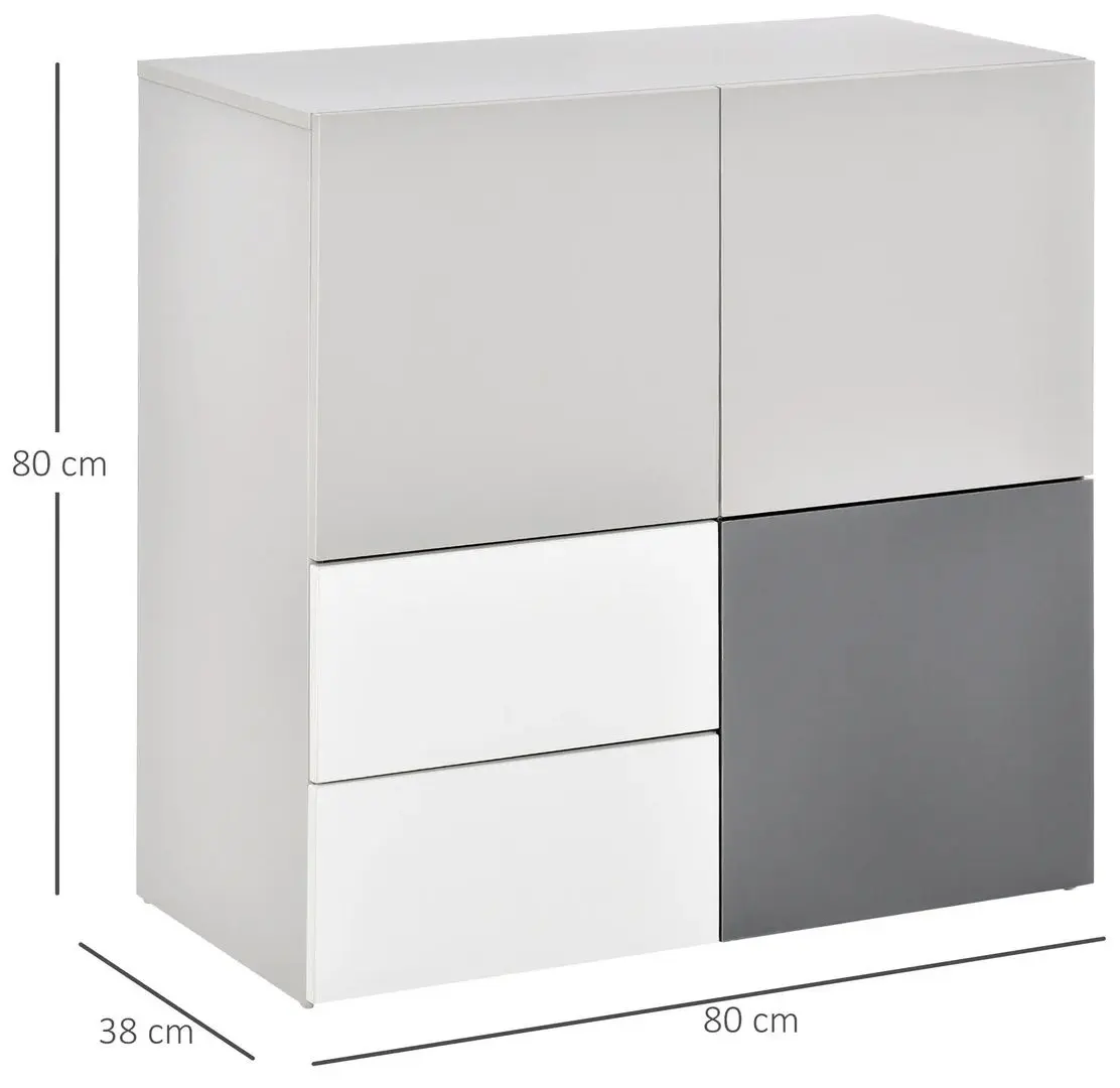 Tumba Homcom 838-054 80x38 cm (Light Grey/Dark Grey/White) - 2