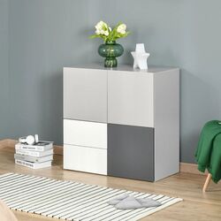 Tumba Homcom 838-054 80x38 cm (Light Grey/Dark Grey/White)