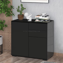 Тумба Homcom 838-075BK (Black/Black Gloss)
