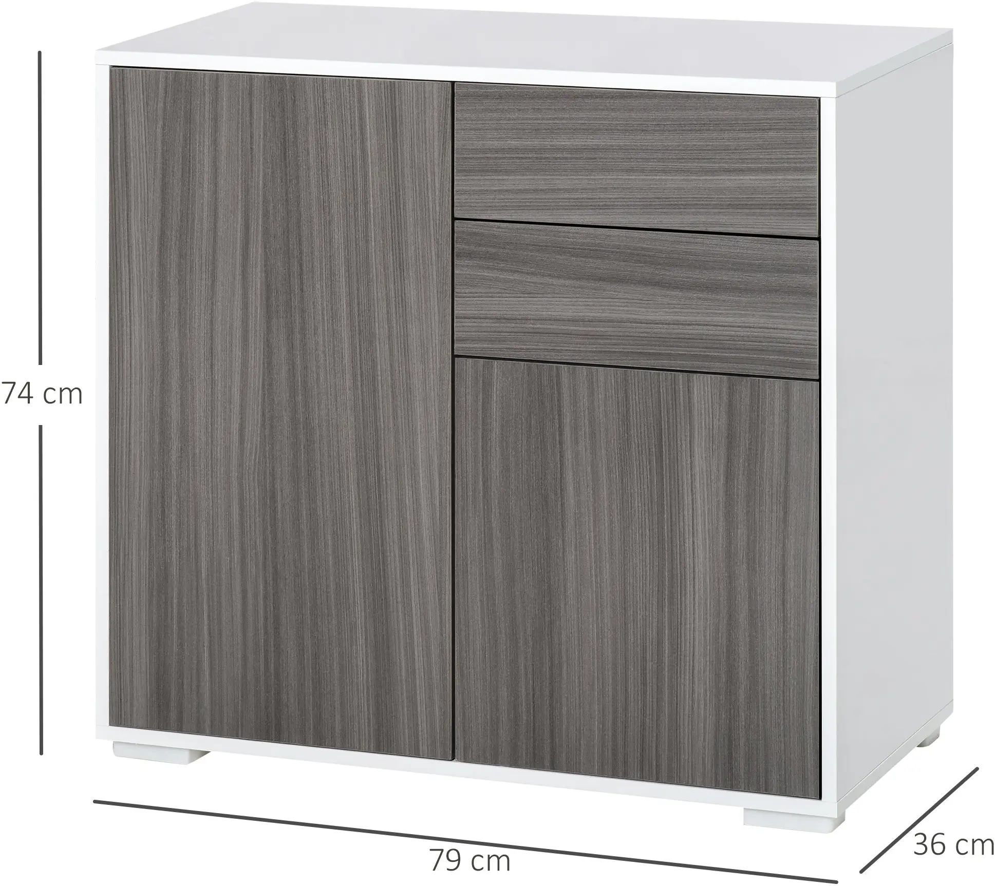 Тумба Homcom 838-075GY (Light Grey/White Gloss) - 5