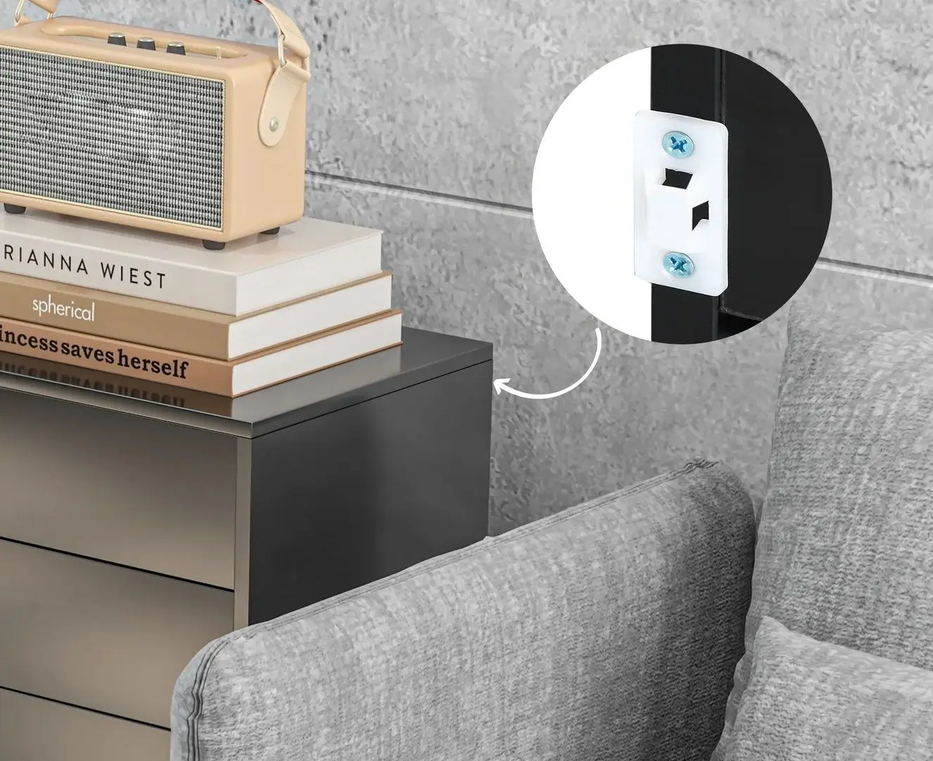 Тумба Homcom 838-075V80BK 79x36x74 cm (Black Gloss) - 2