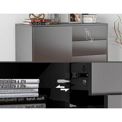 Тумба Homcom 838-075V80BK 79x36x74 cm (Black Gloss) Thumb