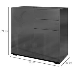 Тумба Homcom 838-075V80BK 79x36x74 cm (Black Gloss) Thumb