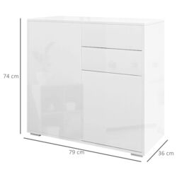Tumba Homcom 838-075V80WT 79x36x74 cm (White Gloss) Thumb