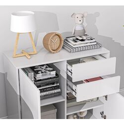 Tumba Homcom 838-075V80WT 79x36x74 cm (White Gloss) Thumb