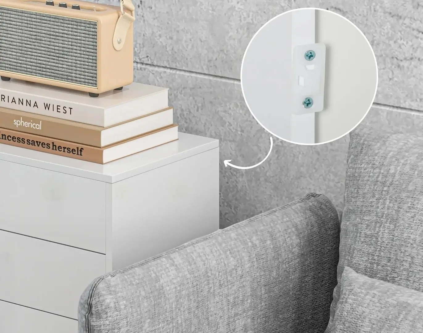 Tumba Homcom 838-075V80WT 79x36x74 cm (White Gloss)