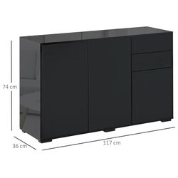 Tumba Homcom 838-077BK 117x36x74 cm (Black/Black Gloss) Thumb