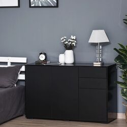 Tumba Homcom 838-077BK 117x36x74 cm (Black/Black Gloss)