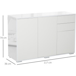 Tumba Homcom 838-077CW (White/White Gloss) Thumb