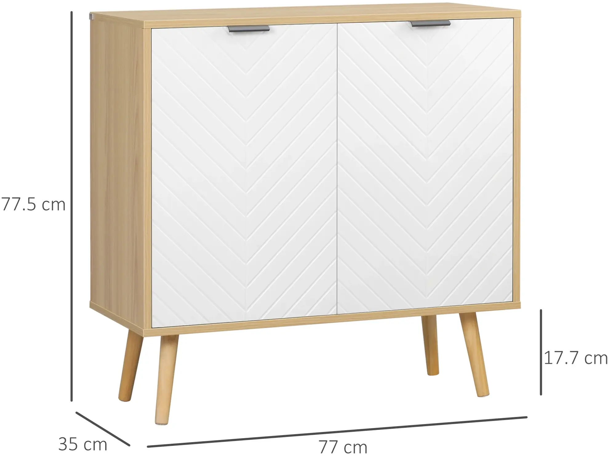 Тумба Homcom 838-155 (White/Natural Wood) - 8