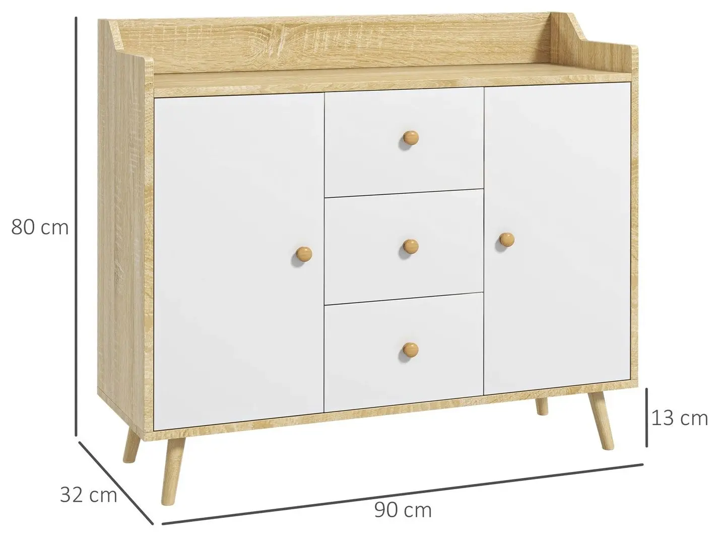 Тумба Homcom 838-182ND (White/Natural)