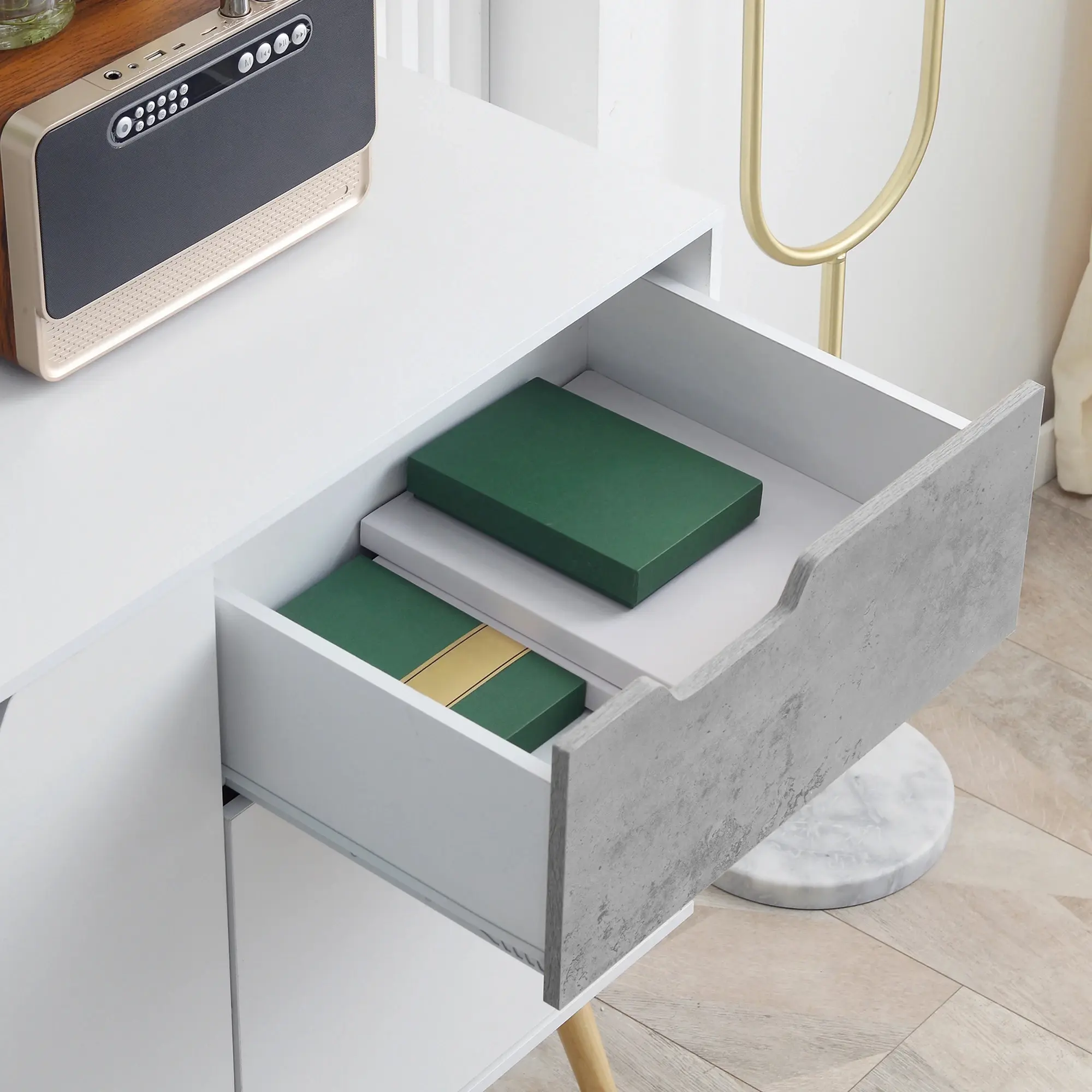 Tumba Homcom 838-196LG (Light Grey/White) - 6