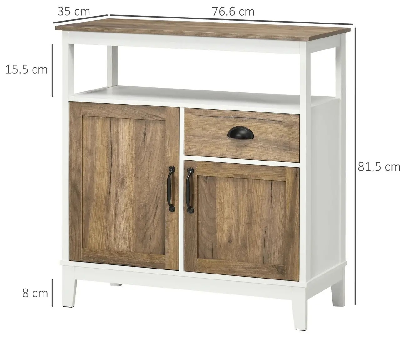 Tumba Homcom 838-344V00CG 76x81x35 cm (Dark Wood/White)