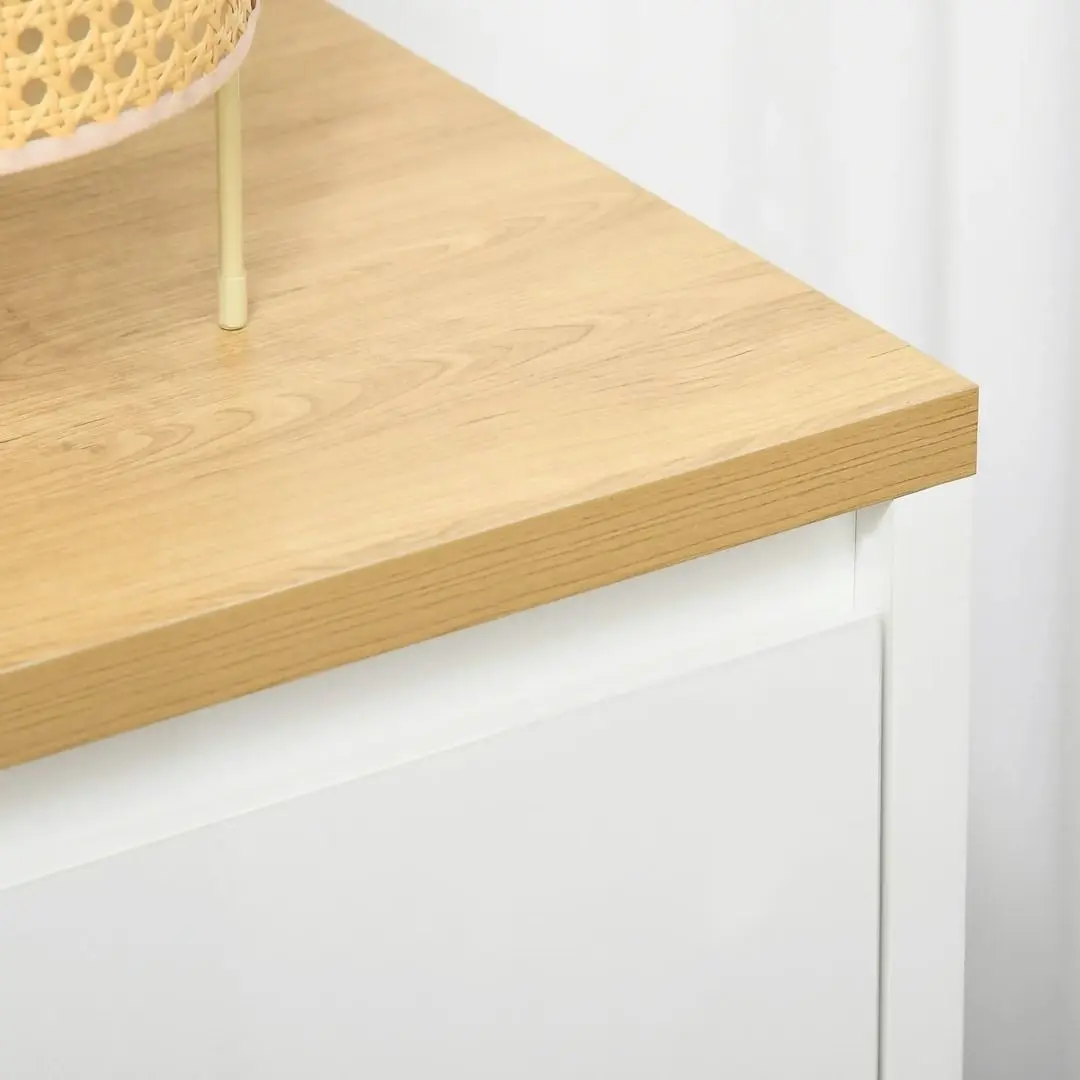 Tumba Homcom 838-373V00WT 80x37x75 cm (White/Oak) - 4