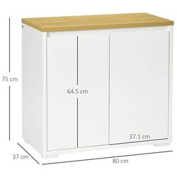 Tumba Homcom 838-373V00WT 80x37x75 cm (White/Oak) Thumb