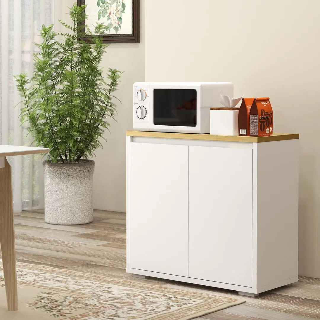 Tumba Homcom 838-373V00WT 80x37x75 cm (White/Oak)