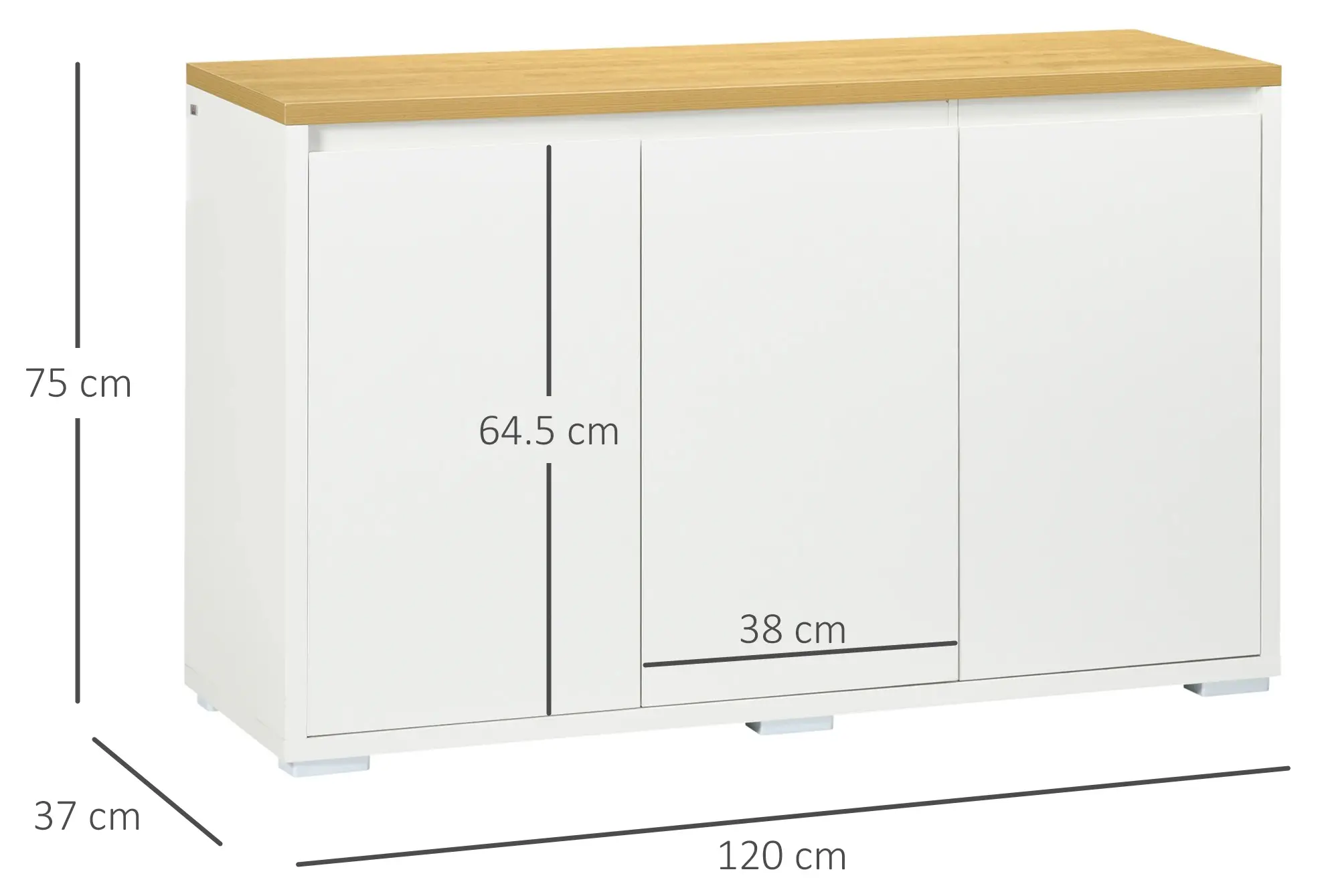 Tumba Homcom 838-373V01WT (White/Natural) - 4