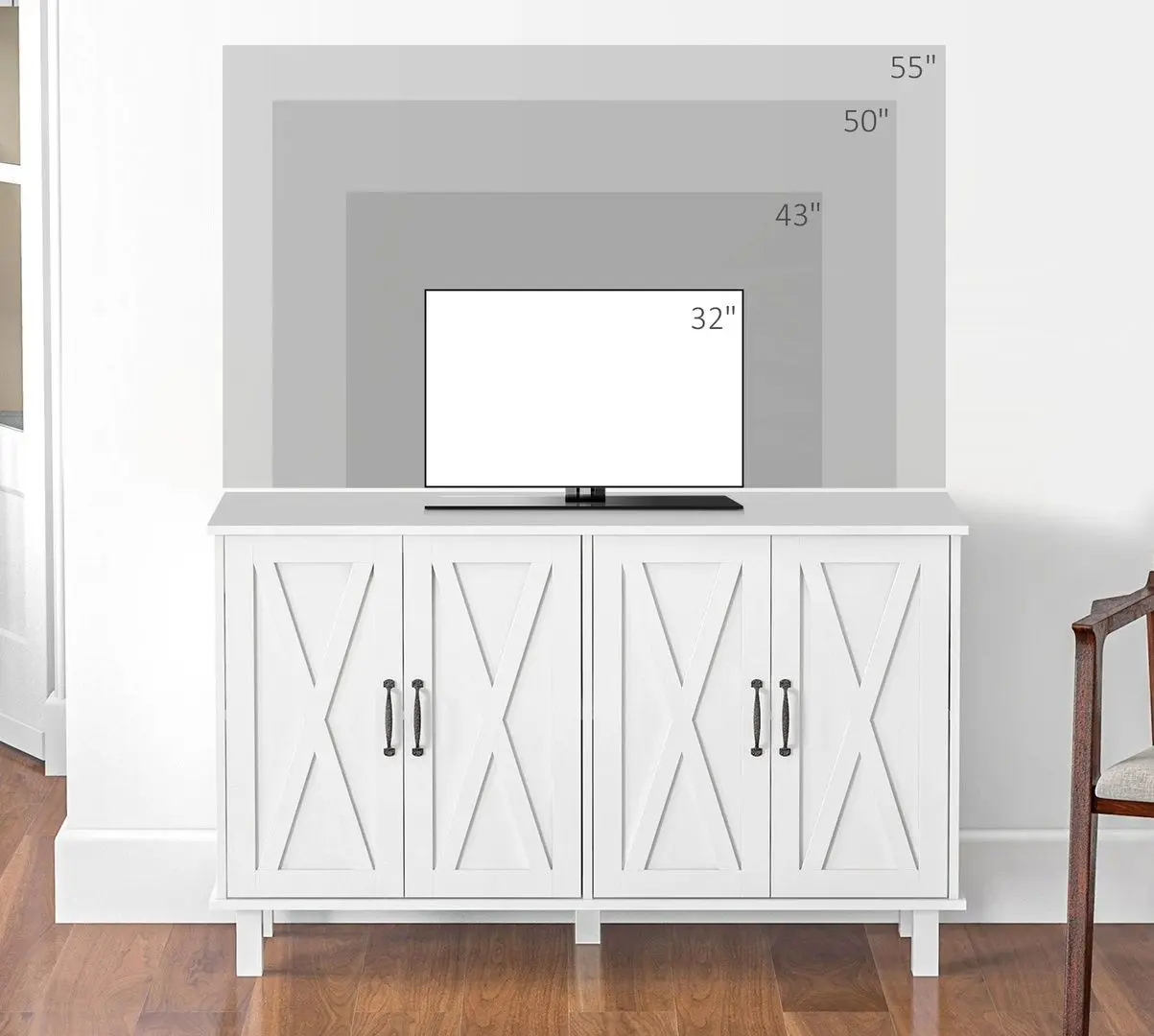 Tumba Homcom 838-425V80WT 120x75x37 cm (White)