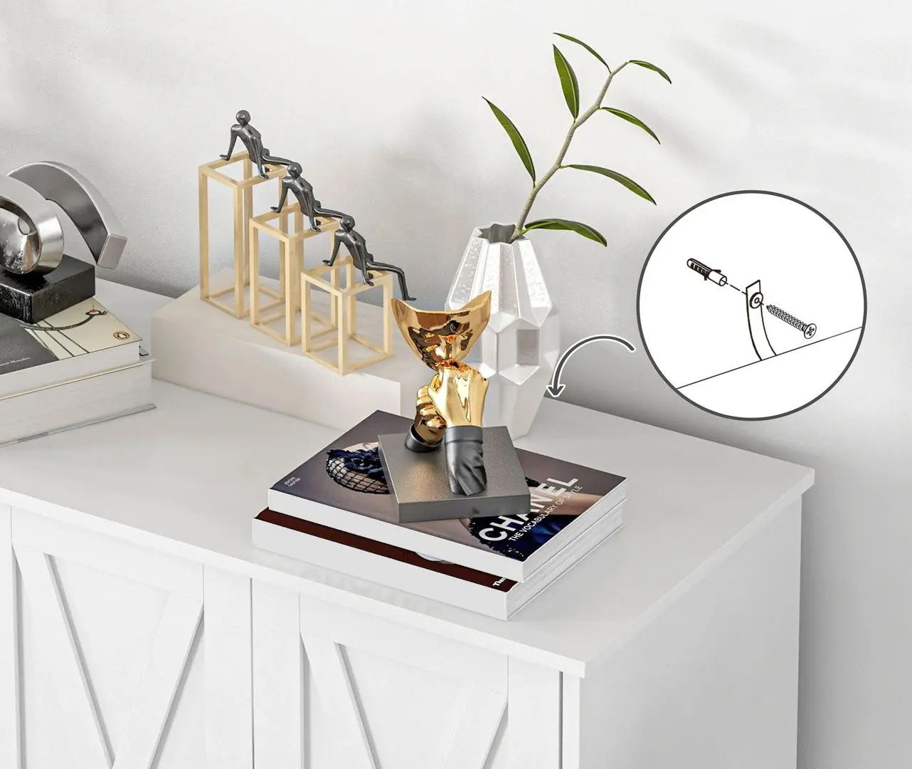 Tumba Homcom 838-425V80WT 120x75x37 cm (White)