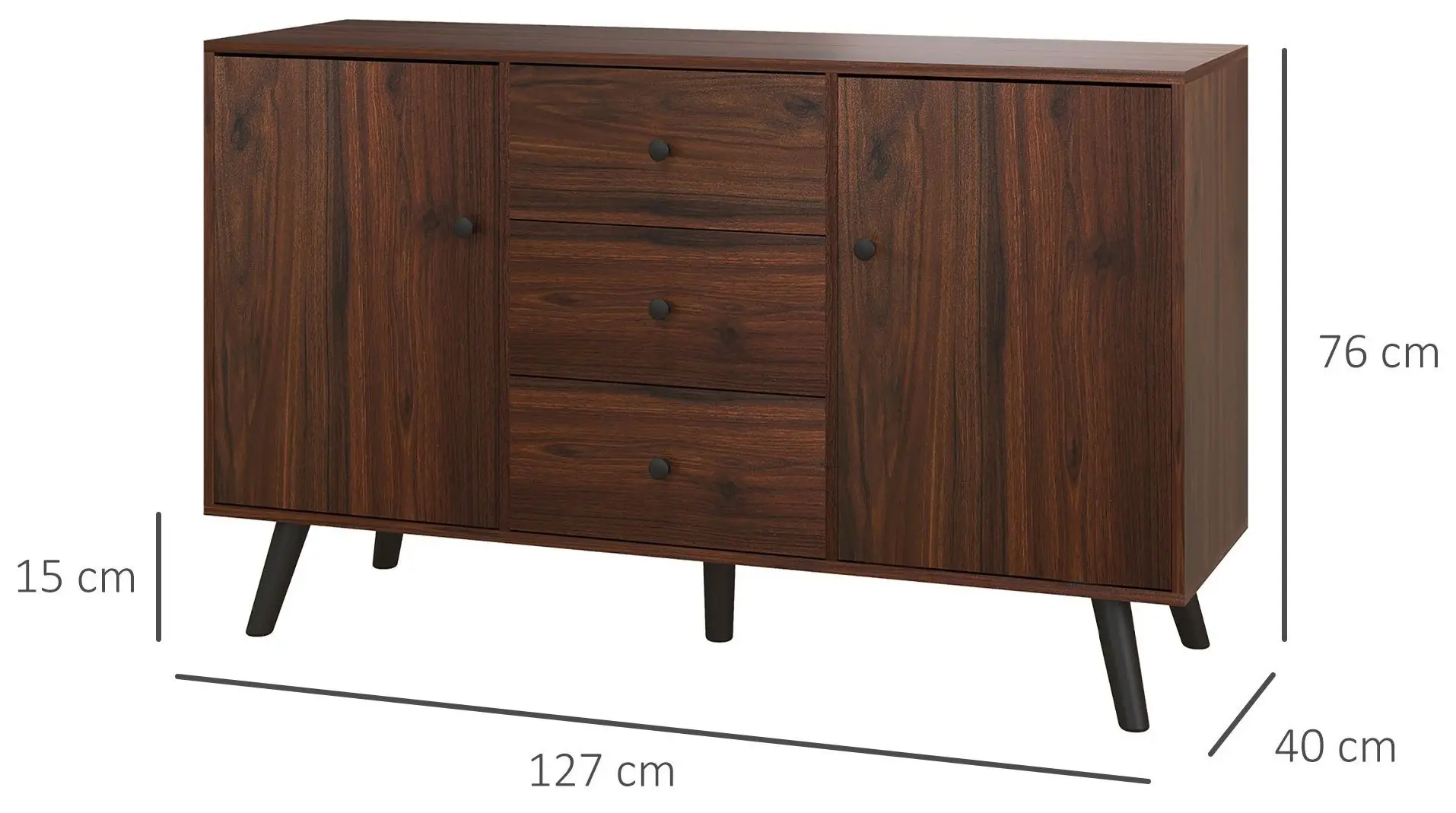 Tumba Homcom 839-545V81BN 127x40x76 cm (Brown/Black) - 3