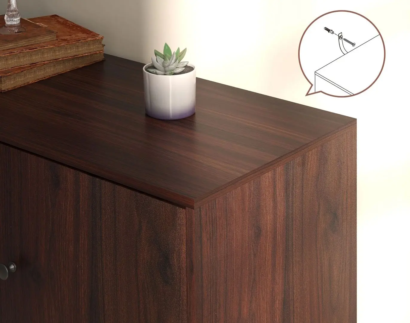 Tumba Homcom 839-545V81BN 127x40x76 cm (Brown/Black) - 5