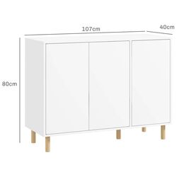 Tumba Homcom 839-945V00WT 107x40x80 cm (White/Natural) Thumb