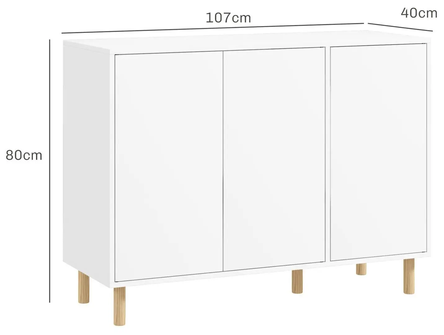 Tumba Homcom 839-945V00WT 107x40x80 cm (White/Natural) - 3