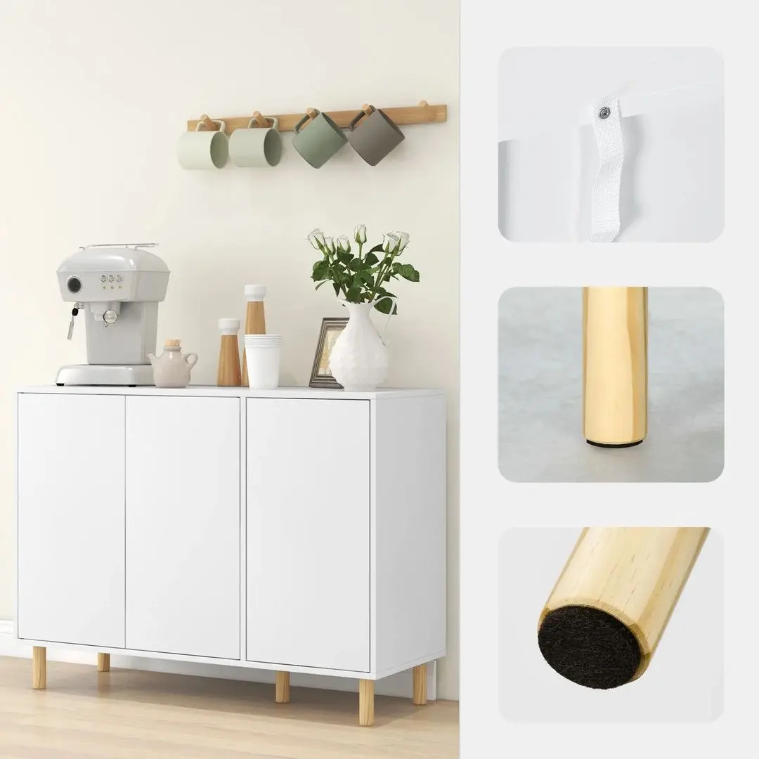 Tumba Homcom 839-945V00WT 107x40x80 cm (White/Natural) - 6