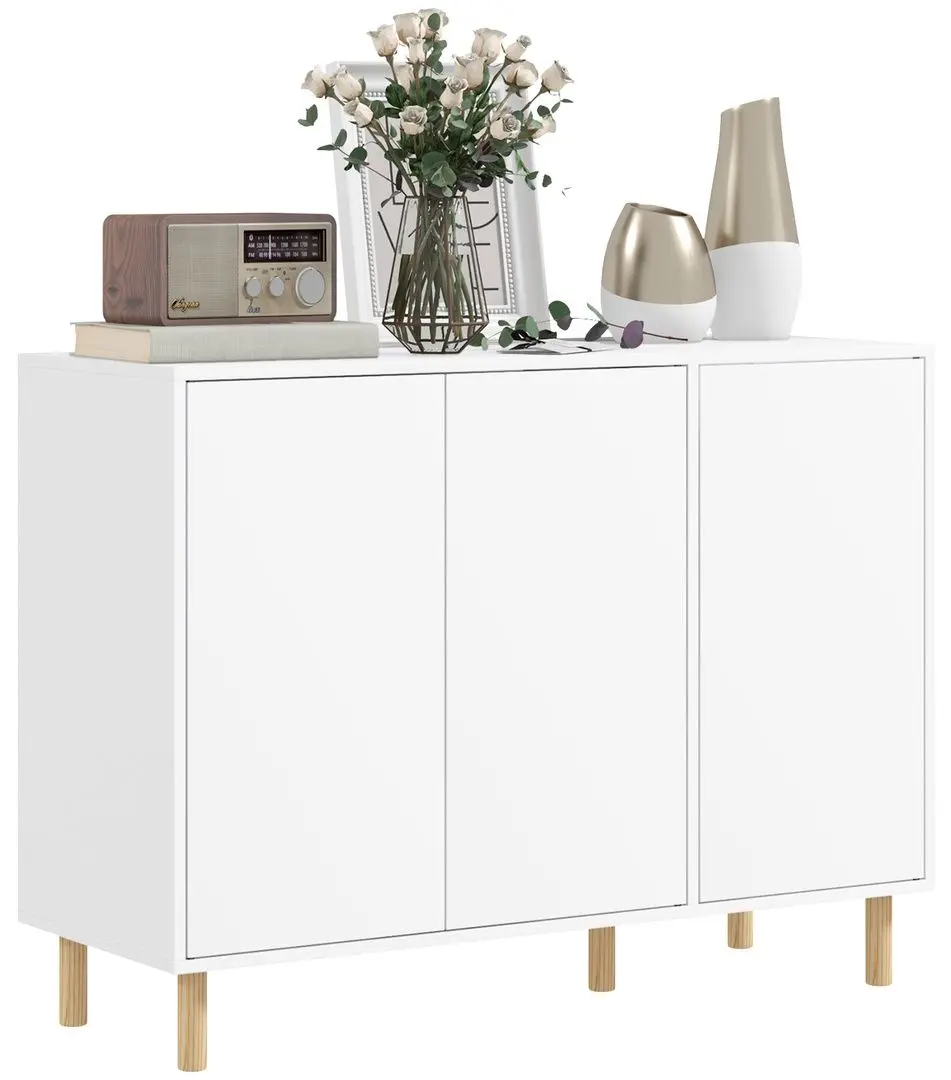 Tumba Homcom 839-945V00WT 107x40x80 cm (White/Natural) - 4